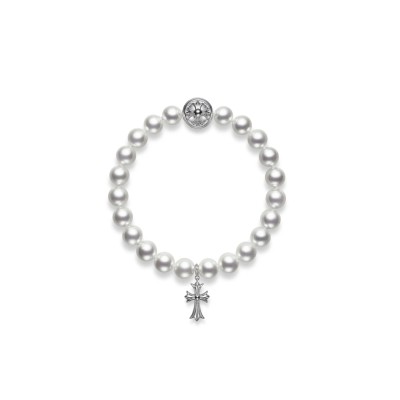 CHROME HEARTS CROSSED PEARLS BRACELET 